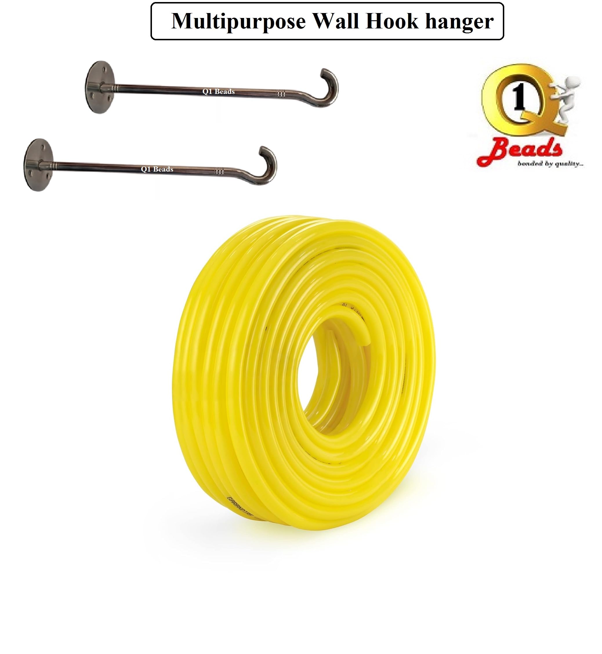 Q1 Beads 2 Pack Stainless Steel Multi use Hanger for Clothes,Plant Hanging Baskets,Hose Wall Hooks for Hanging Bird Feeder(Chrome) - Image 6 thumbnail