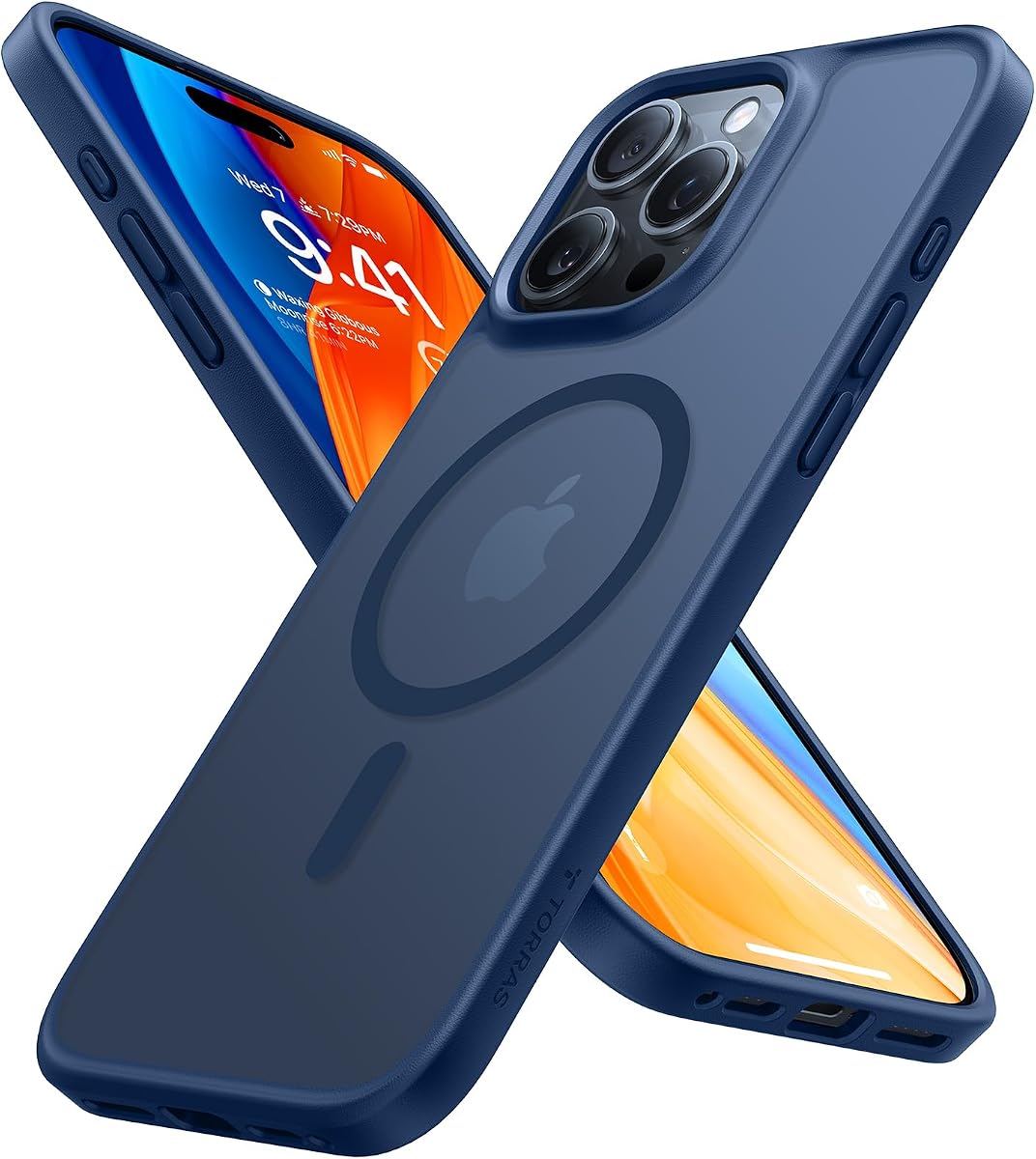 TORRAS Funda magnética a prueba de golpes para iPhone 16 Pro Max, compatible con MagSafe Blue
