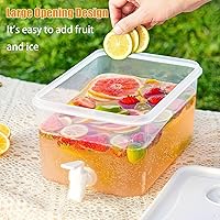 Vista 3 de Beverage Drink Dispenser for Fridge, Plastic Beverage Dispenser with Spigot，Juice Container Sealed with Filter Screen，Cold Hot Drink Jug for