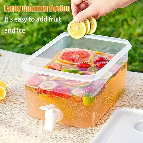 Miniatura 3 de Dispensador de bebidas para refrigerador, dispensador de bebidas de plástico con espita, recipiente de jugo sellado con pantalla de filtro, jarra de