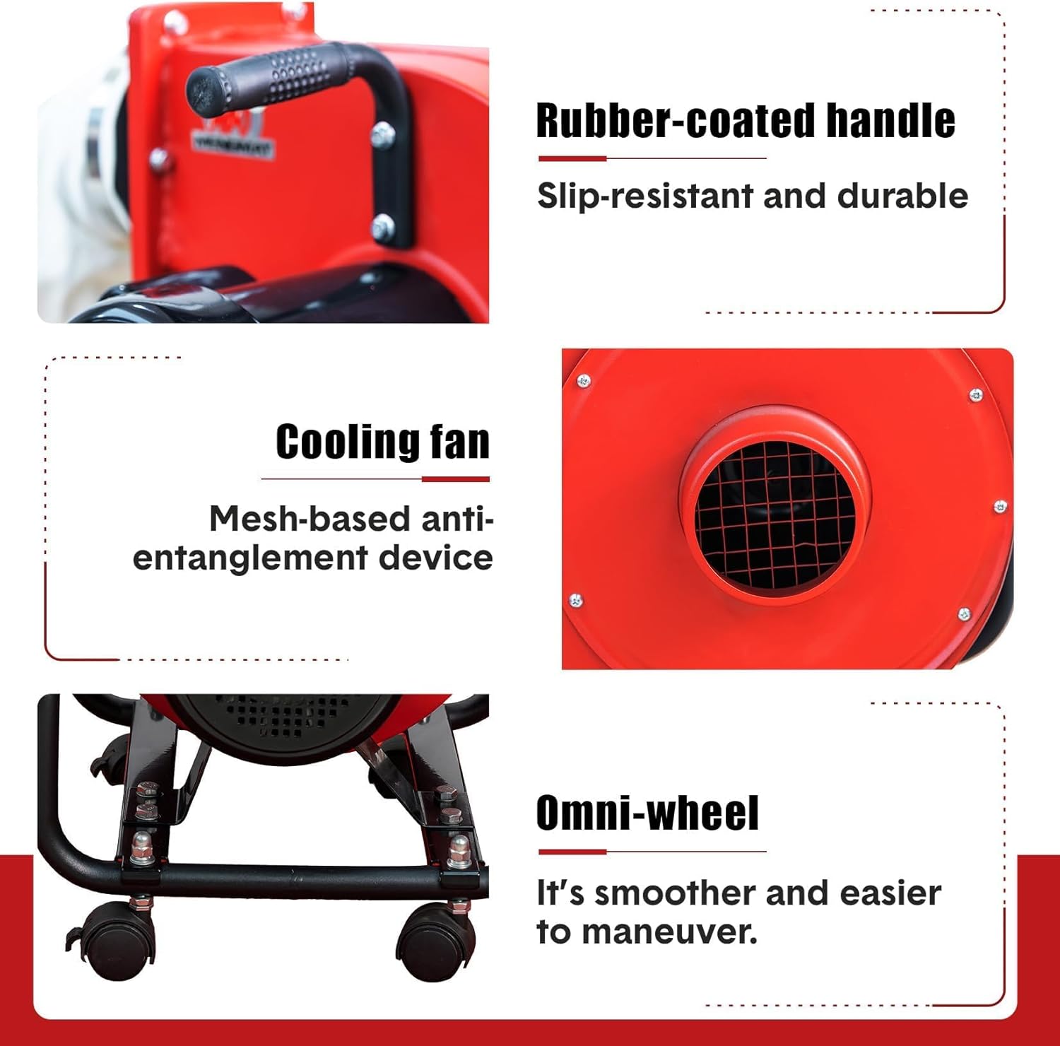 750W Horizontal Woodworking Dust Collector with 12-Gallon Collection Bag, Mobile Base, Compact Design for Home and Professional Workshops