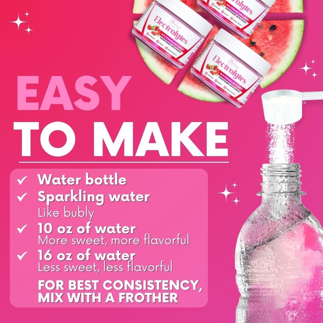 My Adventure to Fit Refreshing Hydration Electrolytes Powder with Zero Sugar, Bundle, Watermelon Candy & Sour Blue & Blue Raspberry Flavors