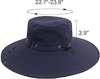 Vista 4 de Muryobao Sombreros de sol para hombre, UPF 50+, malla impermeable, ala ancha, sombrero de pesca
