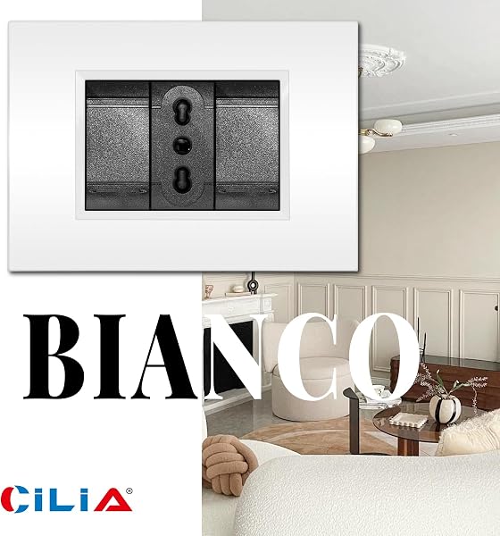 CILIA 3 Moduli Placca Compatibile Con Bticino LIVINGLIGHT,Forma Rettangolare Placche In Plastica di Alta Qualità Supporto 503 Vari 6 Colori (Bianco, 3 Moduli-10 Pezzi) - 5