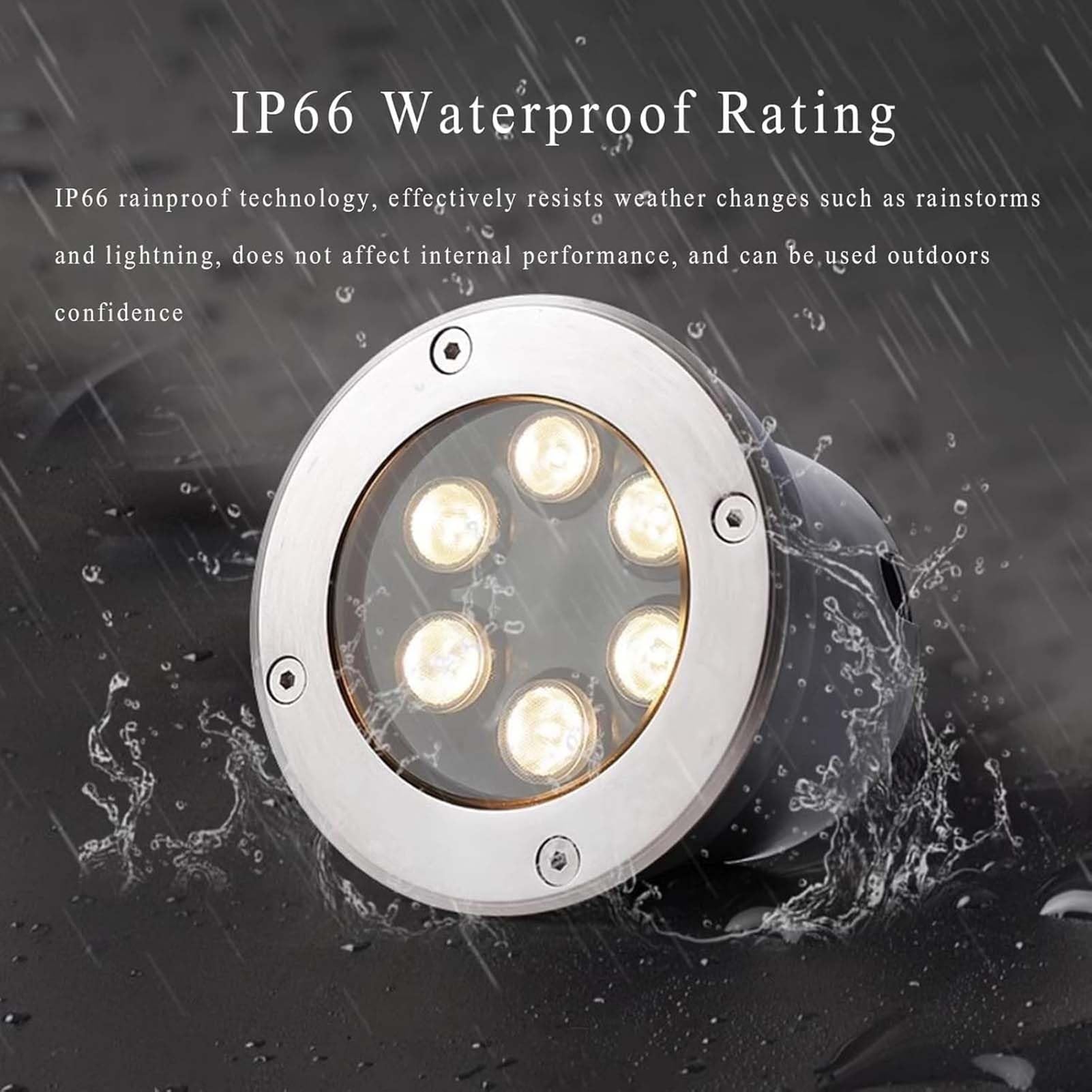 Lampa zewnętrzna LED, 9W - IP66 wodoodporne podziemne reflektory do zabudowy do ogrodu, podjazdu, tarasu i schodów - oświetlenie zewnętrzne zakopane AC220V (czerwony)