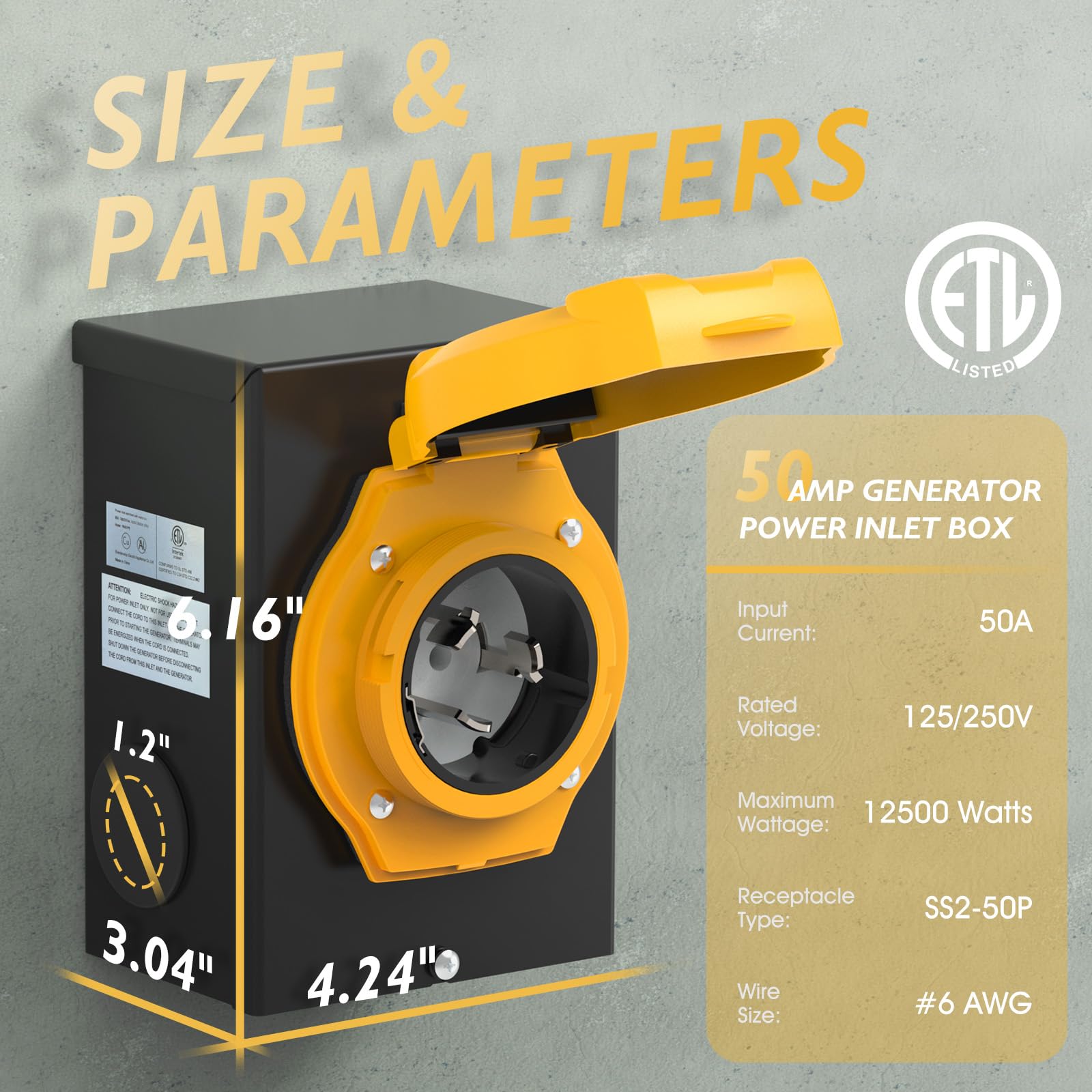Snapklik.com : TOOLIOM 50 Amp Generator Power Inlet Box, NEMA SS2-50P ...