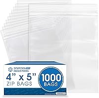 Vista 7 de Spartan Industrial - 2" X 3" (1000 unidades) 2 mil, bolsas de plástico con cierre transparente reutilizables con cierre de seguridad resellable