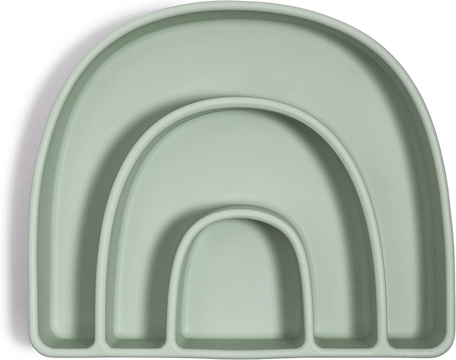 AVA + OLIVER Silicone Rainbow Plate | BPA-Free Divided Design with Non-Slip Suction Base (Mint)