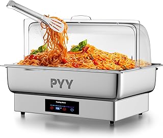 PYY Electric Chafing Dish Full Size Stainless Steel Chafer,Temperature Control, Chafing Dish Buffet Set for Catering,Buffets