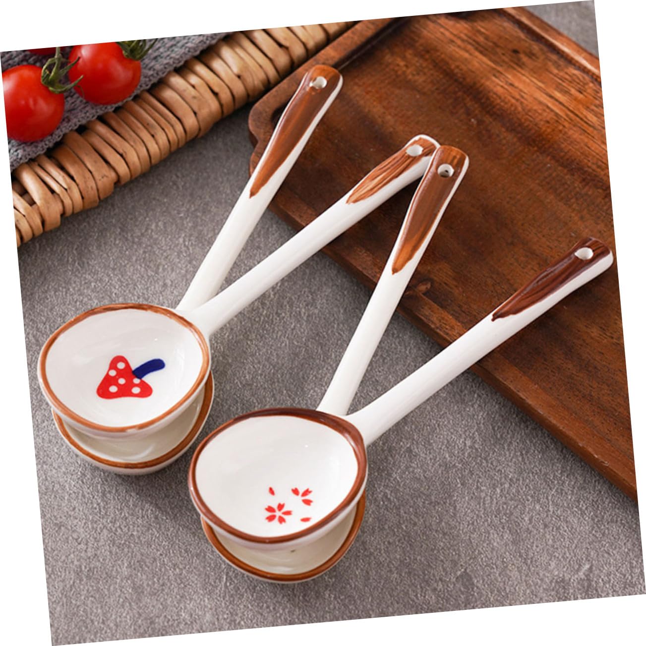 Suppenlöffel mit Keramik Stiel für Küche und Restaurant