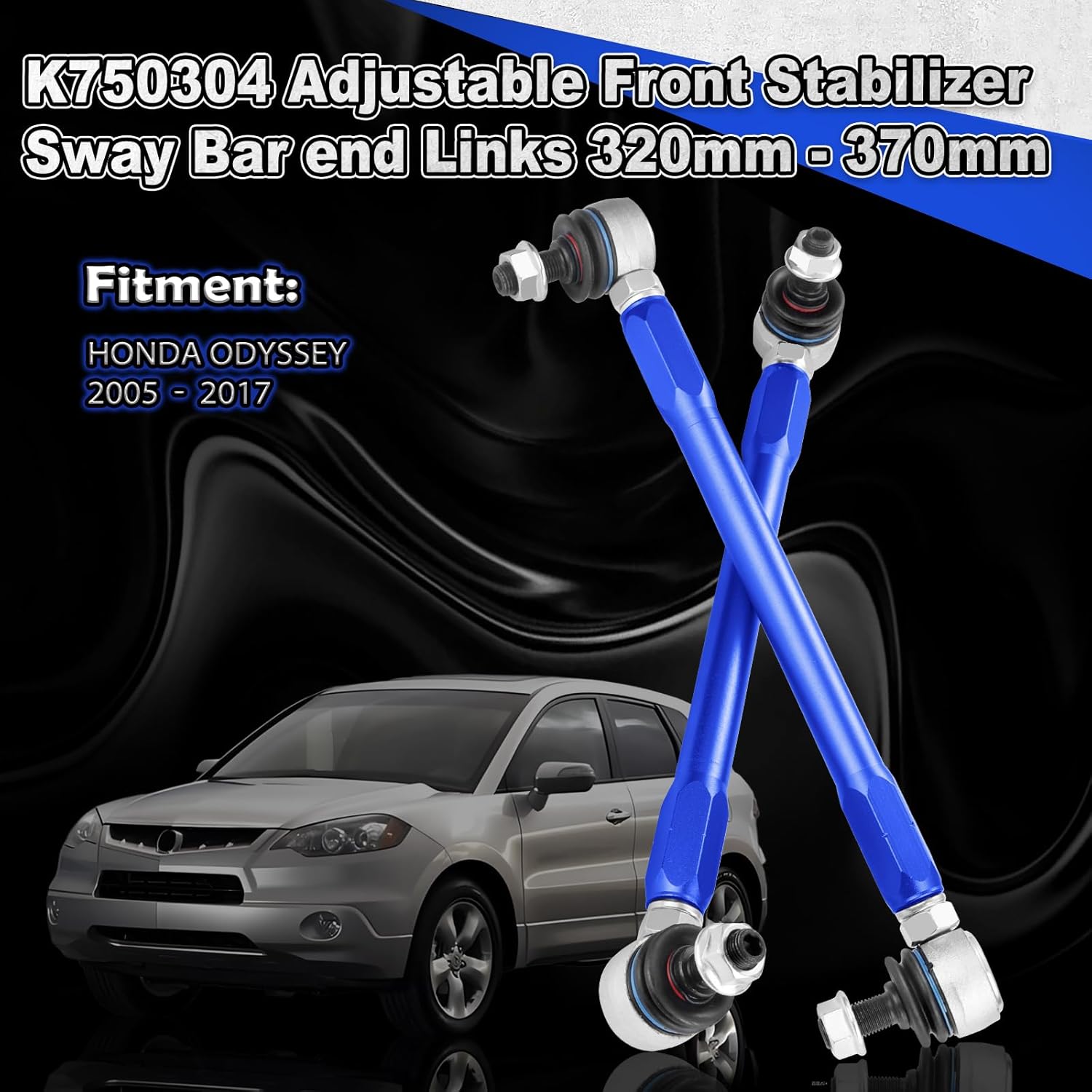 K750304 Ajustable Sway Bar Links - Ajustable Front Stabilizer Sway Bar end Links 320mm - 370mm Compatible with Honda Odyssey 2005 2006 2007 2008 2009 2010 2011 2012 2013 2014 2015 2016 2017