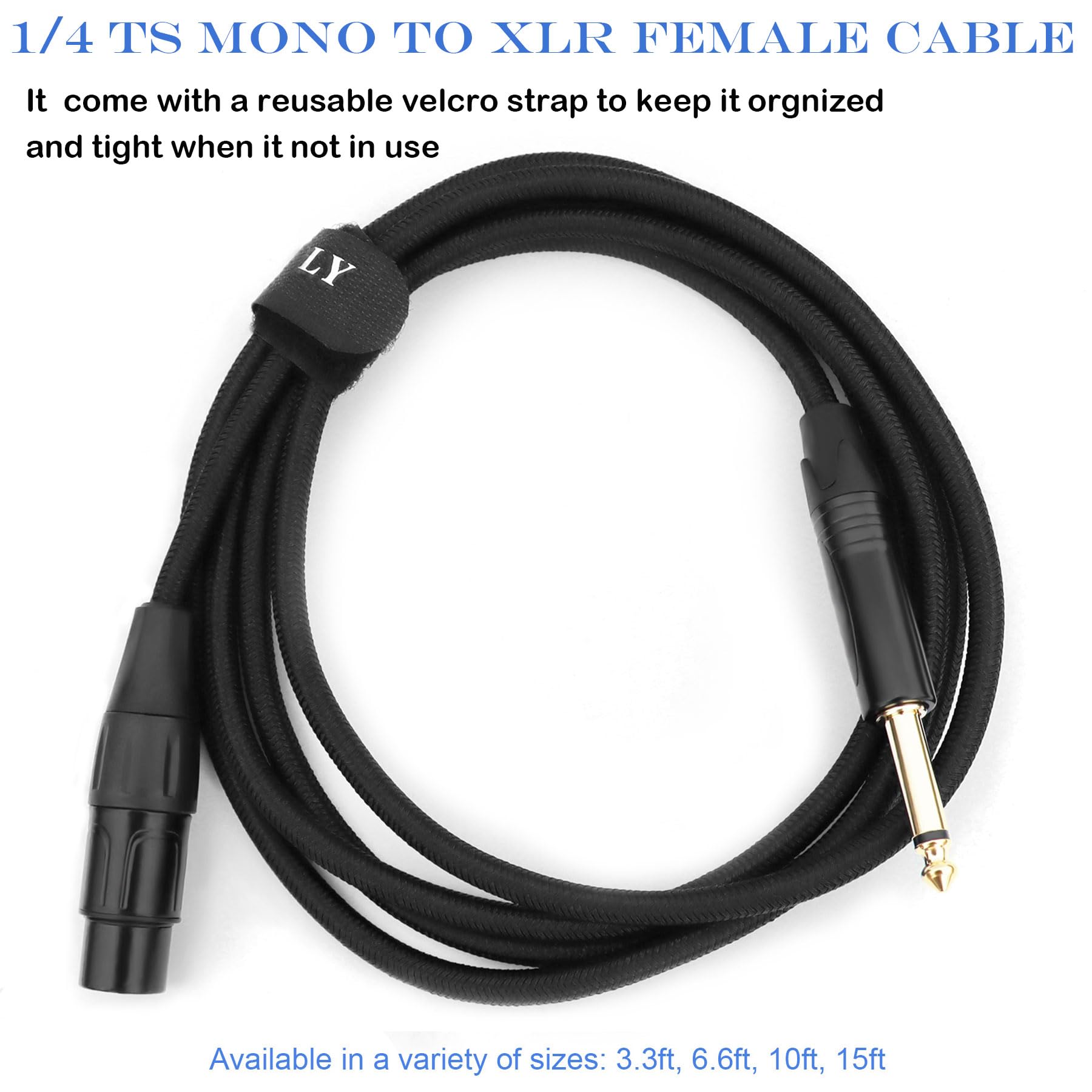 3Pin Vrouwelijke XLR naar 1/4 (6,35mm) TS Hoek Mono