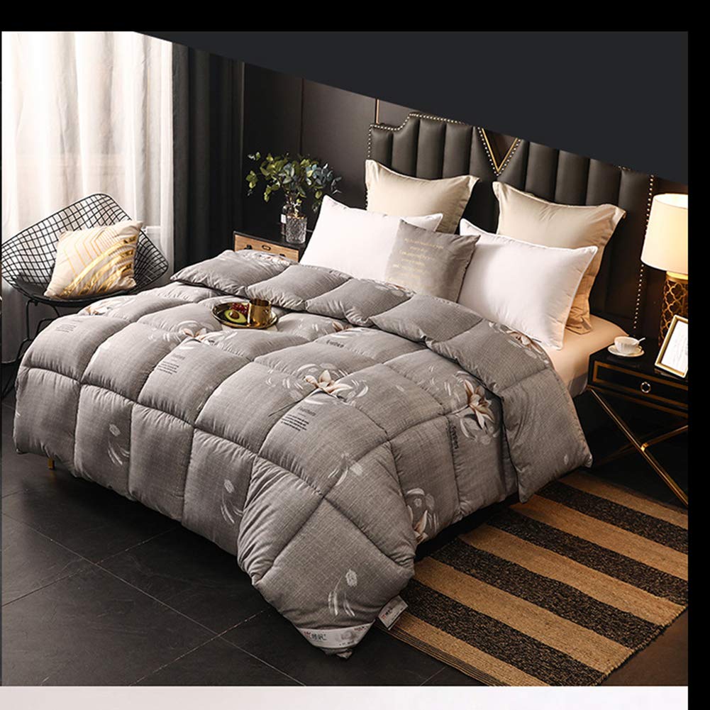 Winterbettdecke King Size Gänsedaunenbettdecke mit 100% Baumwolle Daunendichter Stoff Daunenbettdecke Doppelbett Antiallergiker und warme Schmusedecke mit Ecklaschen (A 220x240cm 4kg)