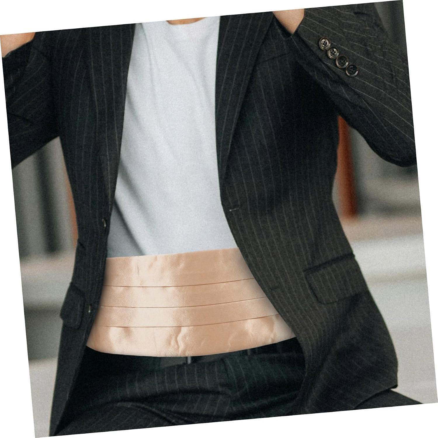 Men Cummerbund for Tuxedos Stylish Waist Band for Formal Events Versatile Accessory for Weddings and Prom Sleek Design Craftsmanship