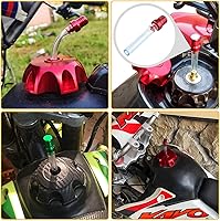Vista 5 de 5 piezas de tapa de tanque de combustible para motocicleta, tubo de ventilación de respiración bidireccional que ahorra combustible, tapa