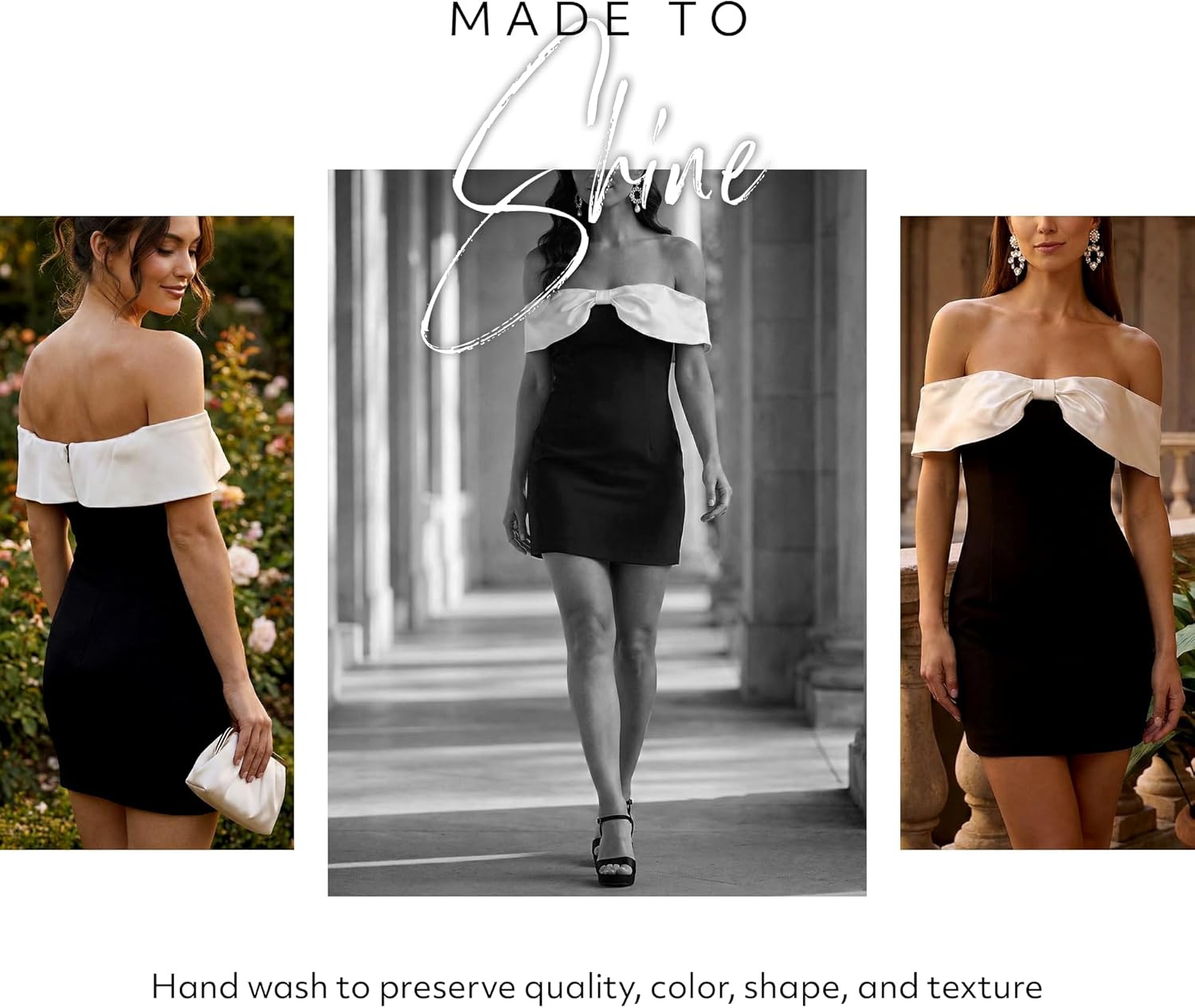 David's Bridal The Edit Studio Off-The-Shoulder Crepe Mini Dress with Bow Detail, Short Wedding Dress - Image 6