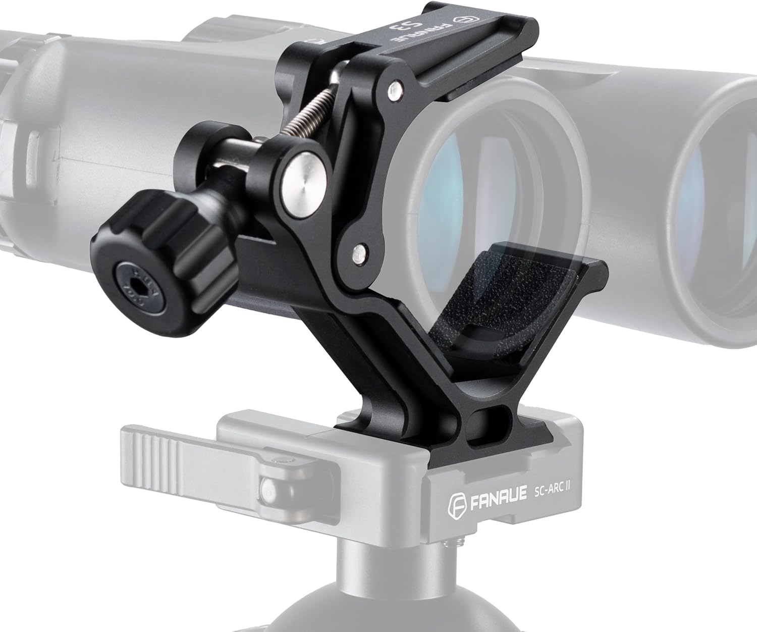 FANAUE S3 Binocular Tripod Mount Adapter with 1/4" & 3/8" Screw and ARCA Quick Release Binocular Tripod Mount, Compatible with Vortex Zeiss Nikon Swarovski Leica Leupold Bushnell Binoculars.