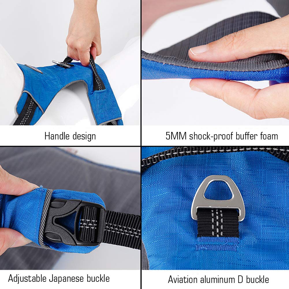 Cablaggio del Cane No Pull Riflettente Regolabile Imbottito Morbido Pet Gilet con Un Allenamento Maniglia, 2 Metal Ganci Guinzaglio per Le Piccole E Grandi Walking Dogs