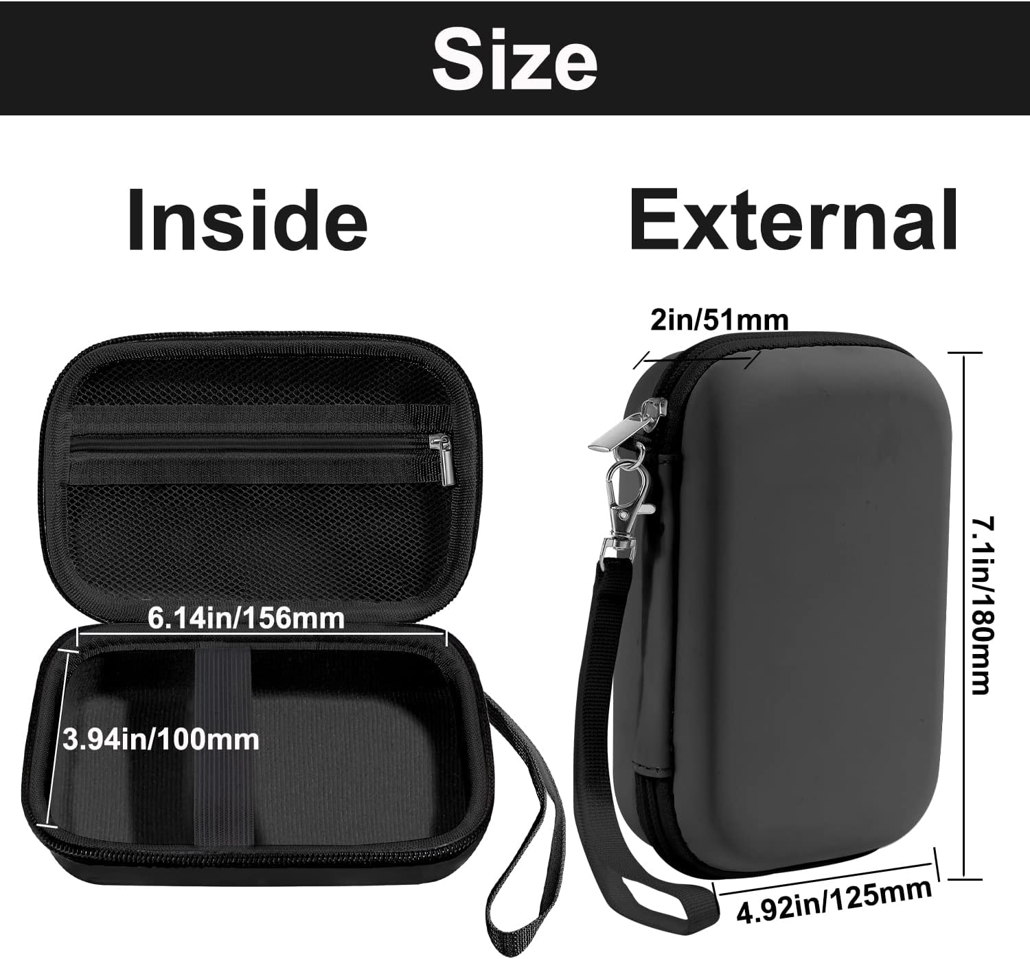 Case Compatible with Phomemo D30 D35 Label Maker, Fit for NIIMBOT D11 D110, Fit for JADENS D110, Label Printer Case Easily Storage and Carry, Easily Store Your Printer, Tape, Usb Line (Black) - Image 3