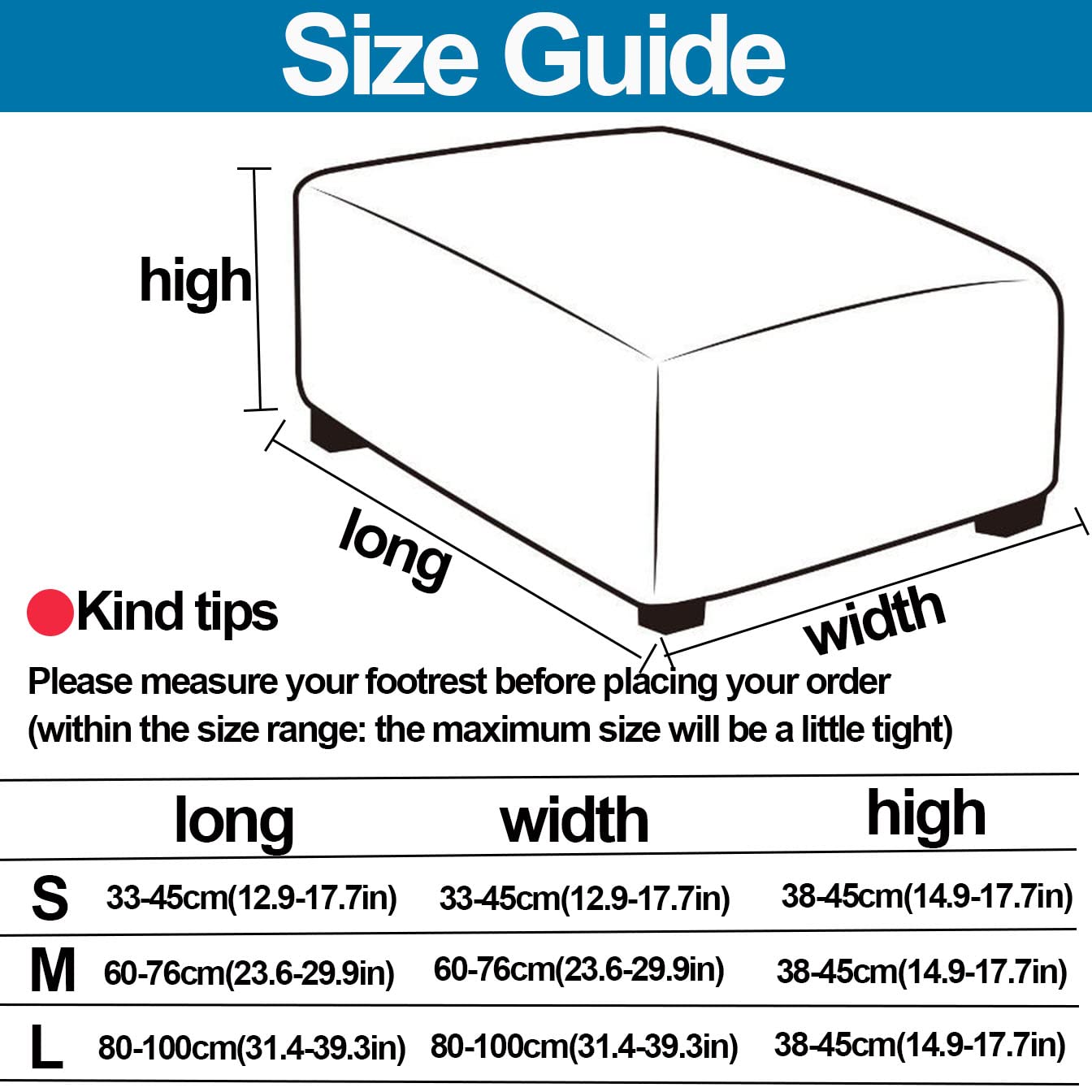 XGANGM Square Ottoman Slipcover Velvet Small/Medium/Large Stretch Ottoman Cover Slipcover for Wingback Chair/Sofa Leather Storage Footstool,Khaki,M