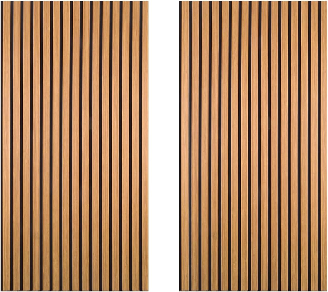 Decoranddecor Acoustic Slat Wood Wall Panels and Ceiling Panelsling Decorative 3D MDF 120 x 60 Oak - 2 Pack