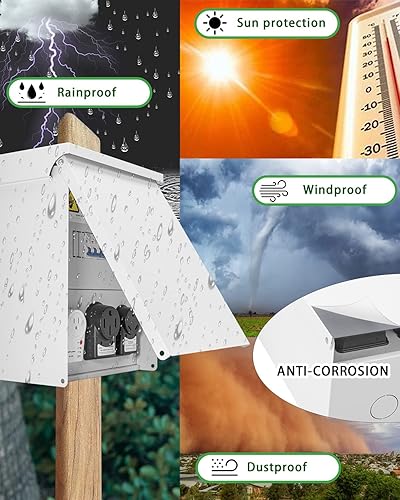 Miniatura 5 de Loveinlast Panel de toma de corriente temporal mejorado, con 20, 30, 50 Amp RV protector contra sobretensiones, con interruptor, resistente a la