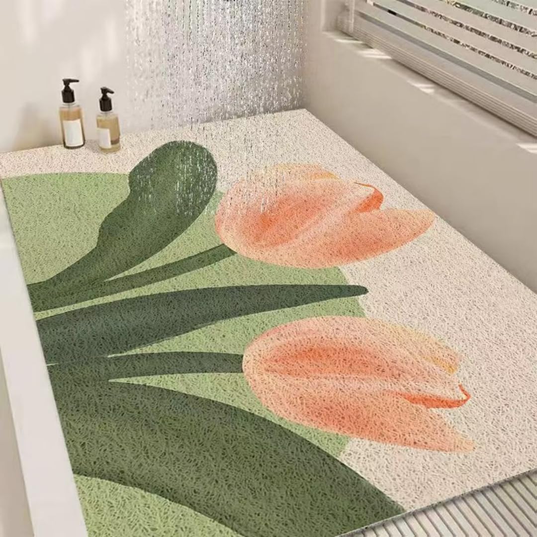 Alfombrilla de baño de secado rápido de PVC antideslizante para bañera y ducha