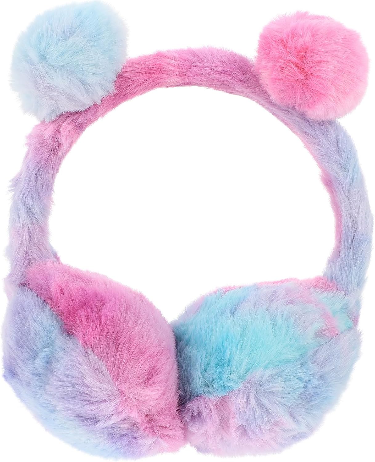 Gradient Color Pom Pom Earmuffs Lightweight Warm Preservation Ear Muffs Windproof Winter Accessory for Women Outdoor Cold Weather Protection