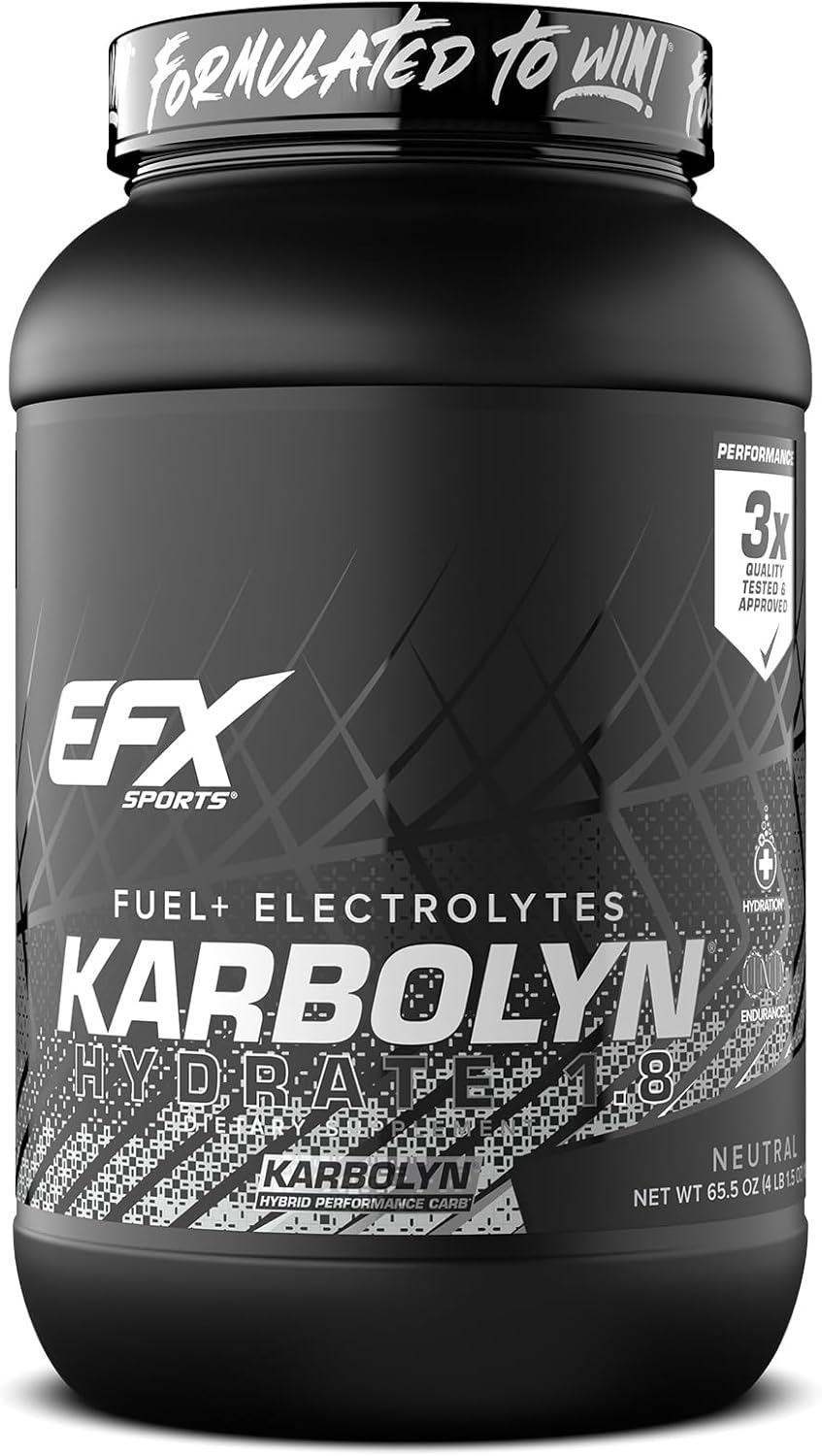 EFX Sports Karbolyn Hydrate | Carbohydrate Powder + Electrolytes | Sugar Free Sports Drink Mix | Fuel & Hydration | Stimulant Free | 66 Servings (Neutral)