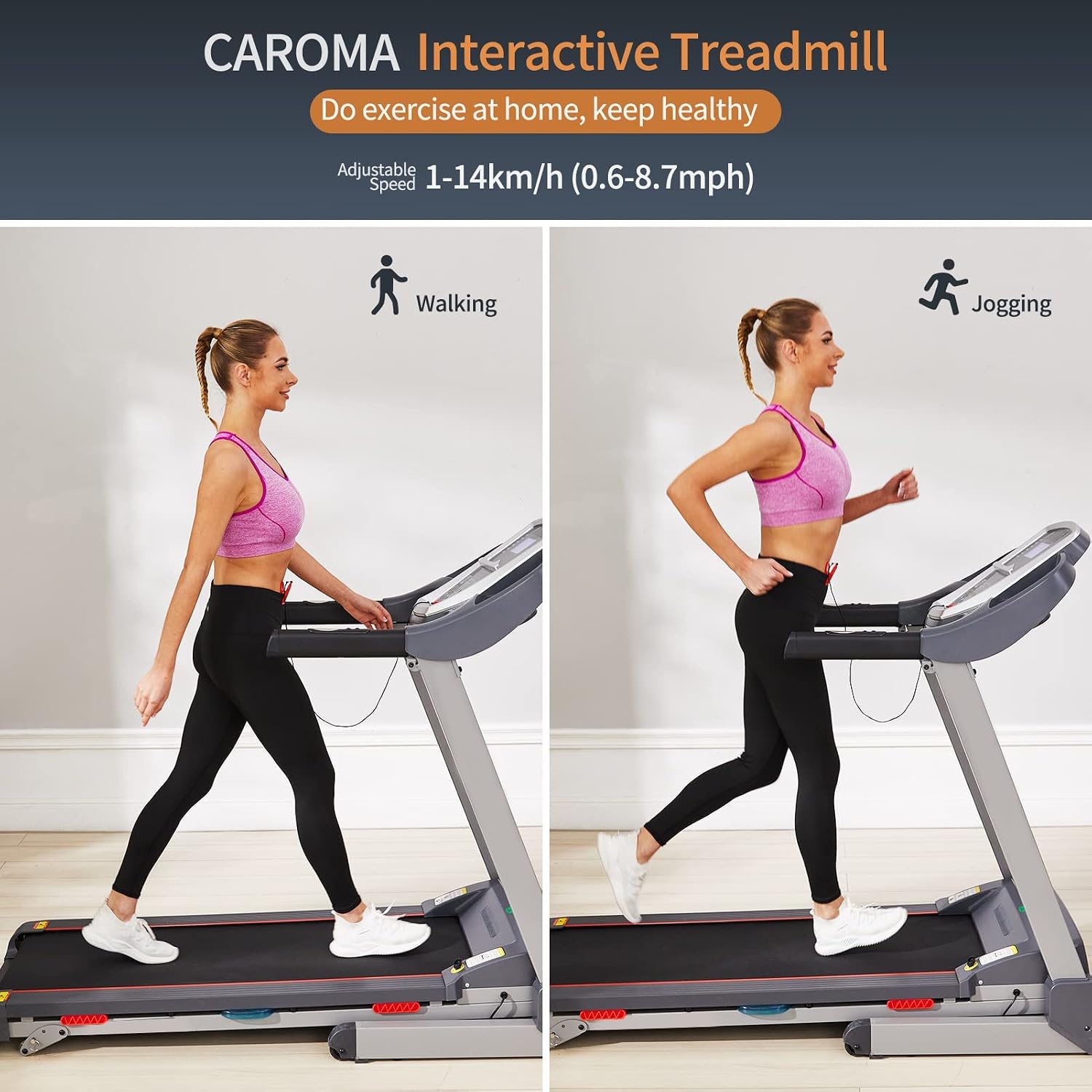 Treadmill 300 lbs with Auto/Manual Incline for Home, Max 3.25 HP Brushless Silent Motor, Folding Treadmill with Shock Absorber&Smart APP, Max Speed 9 MPH, Bluetooth Speaker/Pulse Monitor, 12 Programs