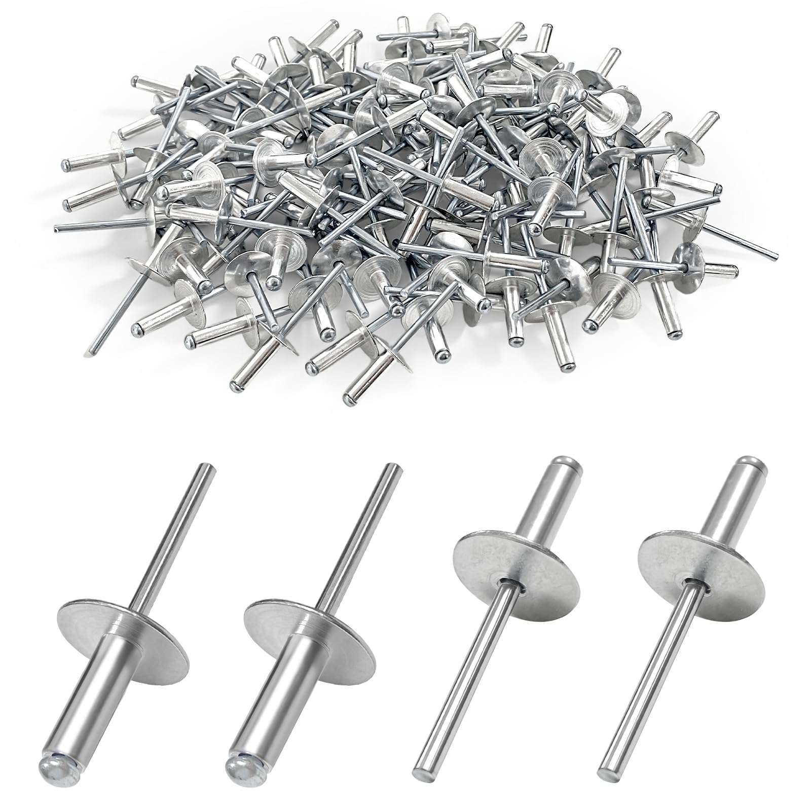 Jerhyun 120 Pieces of Blind Rivets, 4.8x16x16mm Blind Rivets with Large Flange for Household Appliances, Motor Vehicles and Mechanical Equipment(4.8x16x16mm)