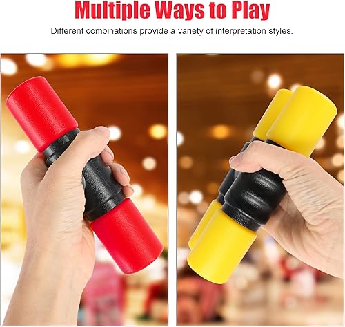 Vista 18 de RANMING Twist Shaker ABS Double Row Shakers Instrumentos de percusión Instrumentos de percusión latina de volumen medio para acompañamiento, Negro