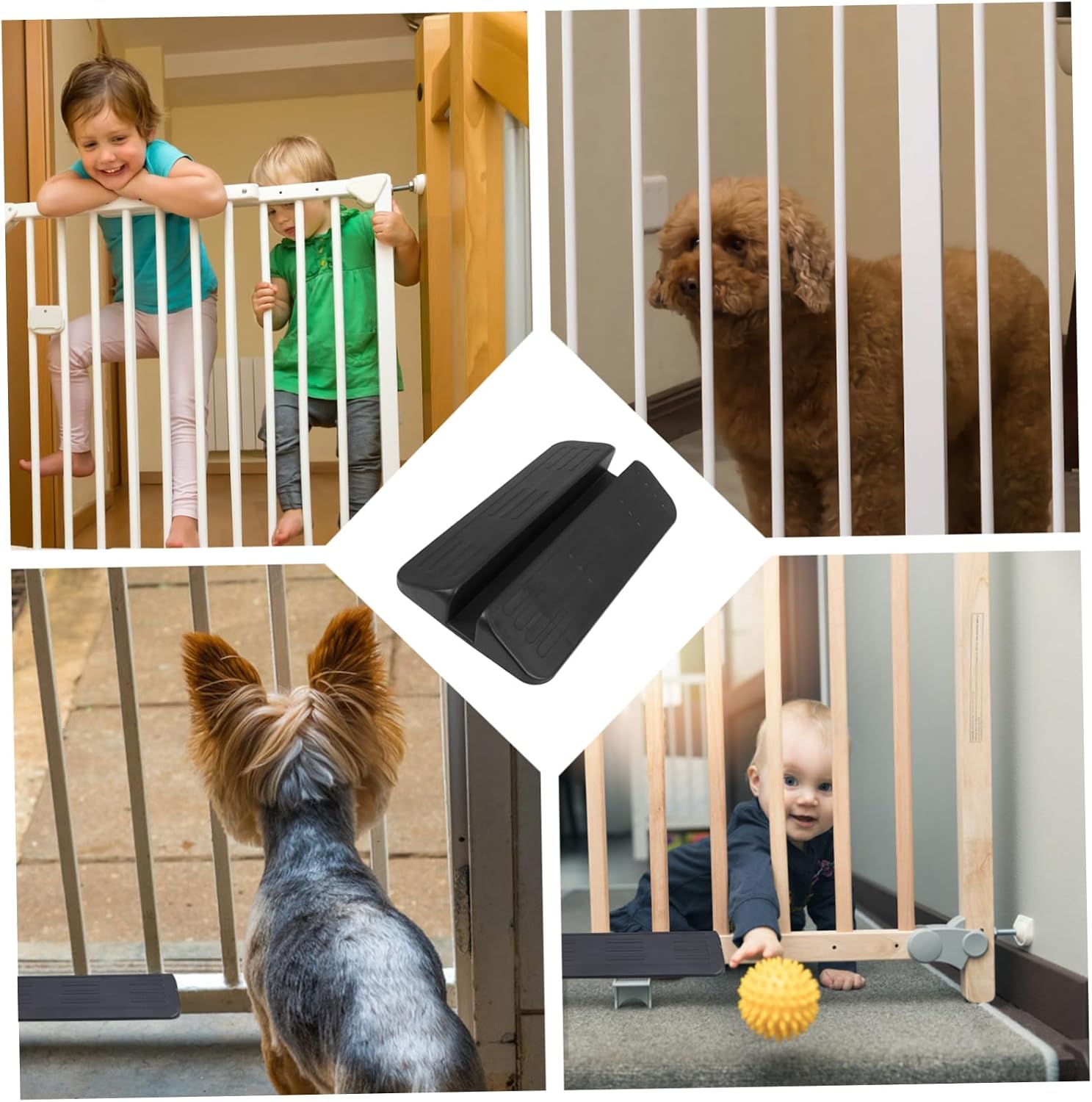 Gate Ramp Support Feet Reinforcement Accessories for Doorways Stairs Sturdy Kick Pedal Versatile Design for Pet Safety Black
