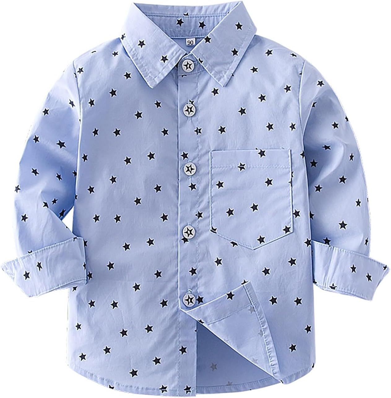 Infant Autumn and Winter Boys Long Sleeved Plaid Collar Buttons Shirt Boys Daily Toddler Girl Tshirts Short Sleeve