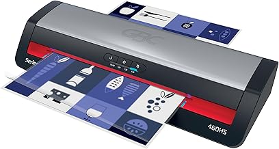 GBC -480HS Home Office A3 Laminator – High Speed Lamination, 1 Minute Preheating, 75-175 Microns, Anti-Jam, Auto Shutdown, 5 A4 Laminating Pouches, Black/Red, 4410072EU