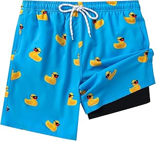 Boys Swim Trunks with Compression Liner,Big Boy Bathing Suit Swimwear