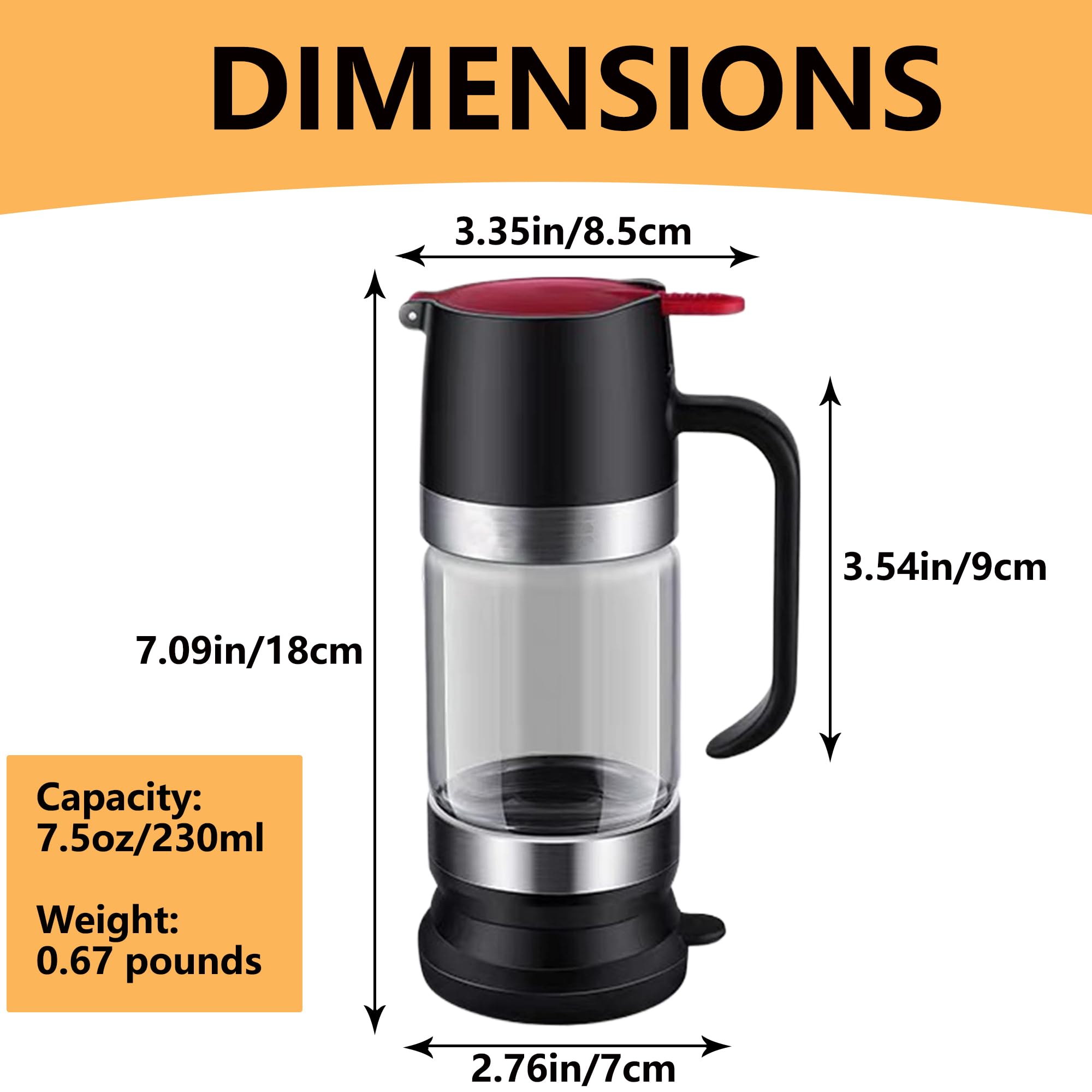 IULAVP Glass Honey Dispenser Pot: 9 OZ Honey Dispenser No Drip with Handle, Maple Syrup Dispenser, Durable Clear Honey Jar with Silicone Base, Honey Pot for Coffee or Tea (Black)