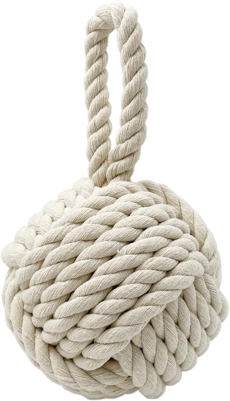 Zilphoba Door Stopper, Decorative Rope Ball Weighted Outdoor Door Stop