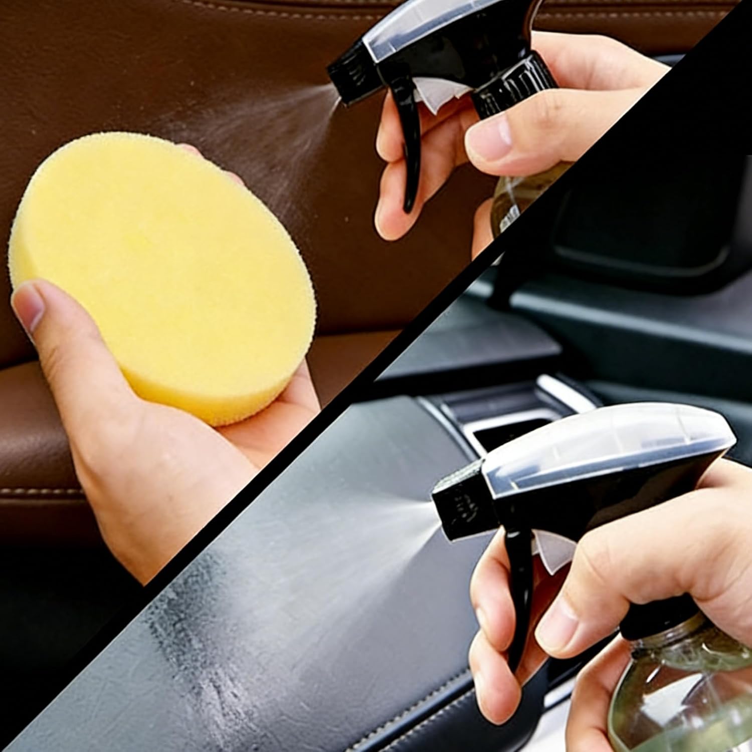 Interior Cleaner Spray Leather Conditioner Detailing Kits(2packs,16FL oz/Each)- Leather Care For Car Seat,Steering Wheels,door panel,dashboard,Vinyl,Plastic,Rubber,Ideal for Suv,RV,Truck,Boat