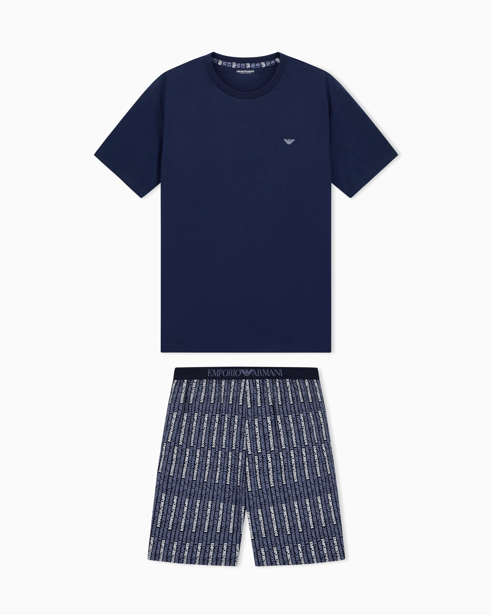 Emporio Armani Herren Blau Klassischer -Pyjama, Klassisch, Gemischt, Größe M, M