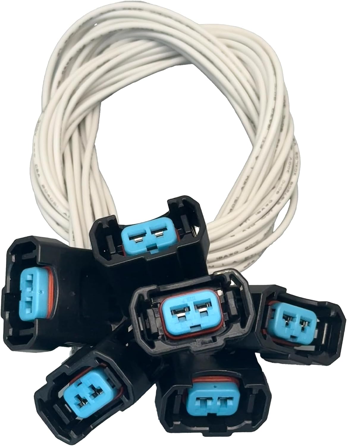 6Pcs Fuel Injector Connector Wiring Harness - Compatible with Acura, Honda, Chevrolet, GMC, Isuzu, Saturn - Replaces 89046626A, S2291, 1802-591317, CONB11232 - Fits Multiple Models (1996-2017)