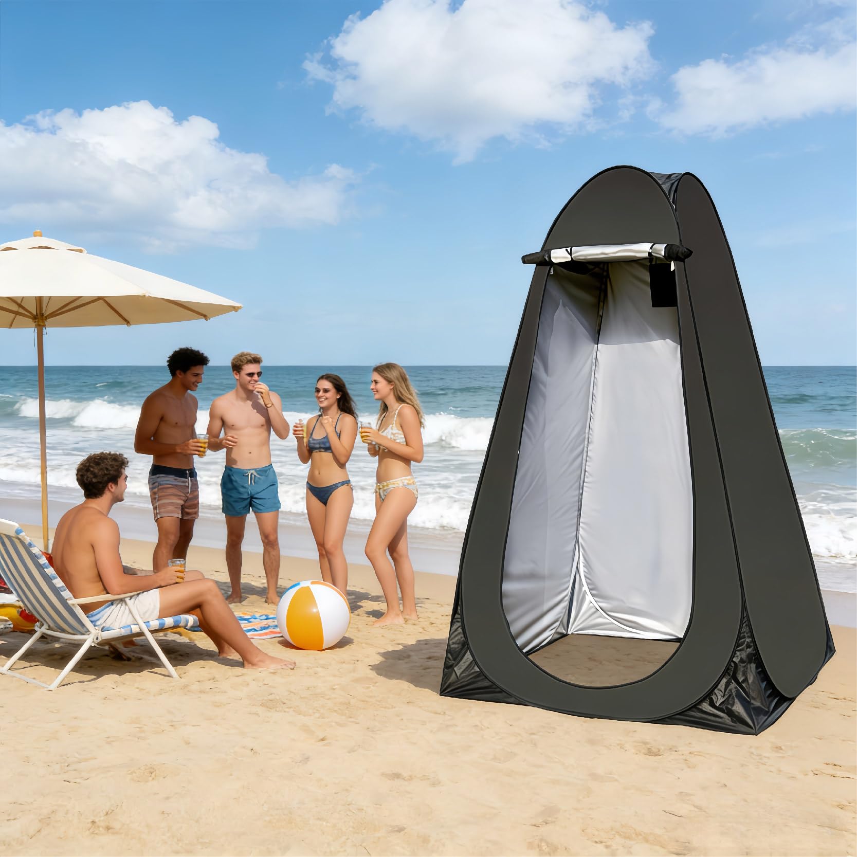 Pop-Up-Camping-Duschzelt, tragbares Toiletten-Sichtschutzzelt für Camping, Duschzelte zum Umziehen im Freien und Camping, ideal zum Angeln, Strand, Picknick