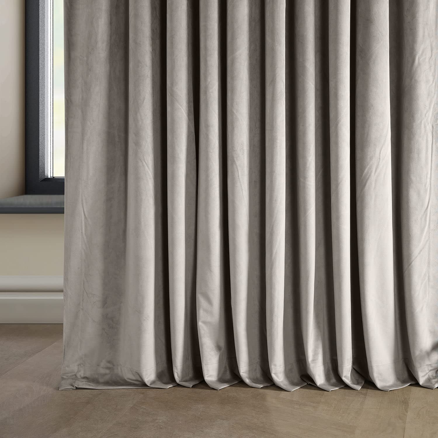HPD Half Price Drapes VPYC-SBO161209-96-DW Verdunkelungsvorhänge aus Plüsch für Schlafzimmer, 100 x 96, Taupe