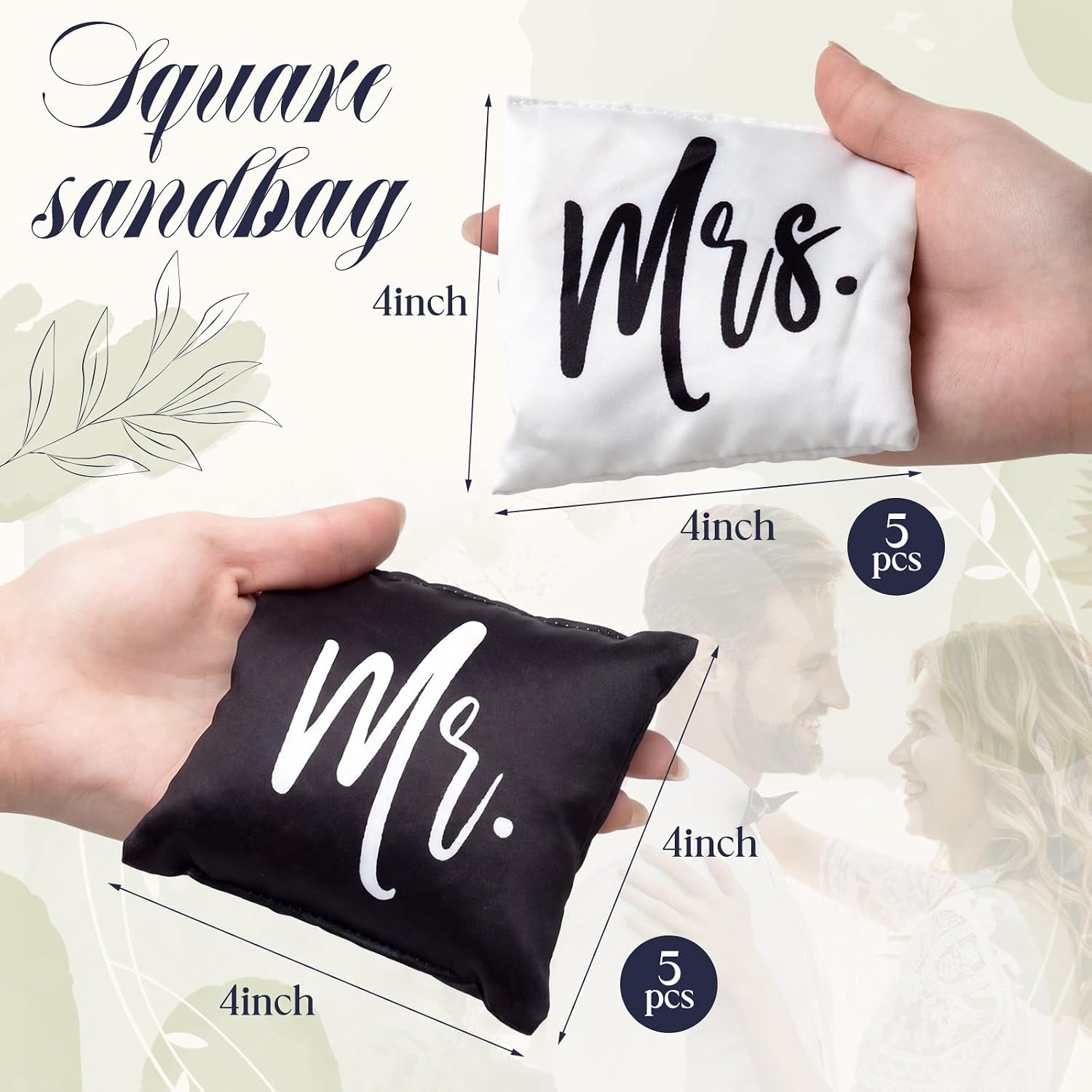 3.28 x 4.4 ft Giant Wedding Tic Tac Toe Ring Shaped Bean Bag Toss Wedding Reception Games Outdoor with 5 Mr Black Bags and 5 White Mrs Bean Bags for Guest Bridal Shower Party Favors