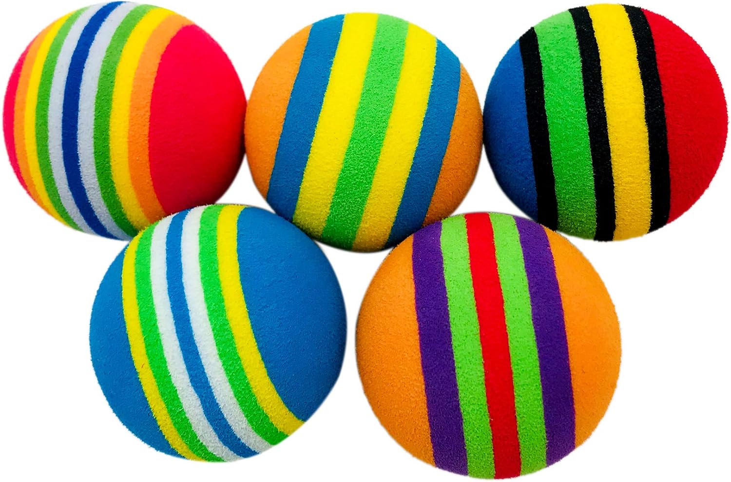 PET SHOW 50pcs 1.4" Interactive Cat Toy Balls for Indoor Cats Colorful Rainbow Soft Foam Kitten Toys Ball for Small Dogs Puppies Quiet Playing Stuff 5 Colors image 3