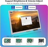 Vista 2 de Monitor de Pantalla Táctil de 9 Pulgadas con Pantalla IPS de 1024x600 Mini Monitor para Raspberry Pi PC Portátil (Plateado)