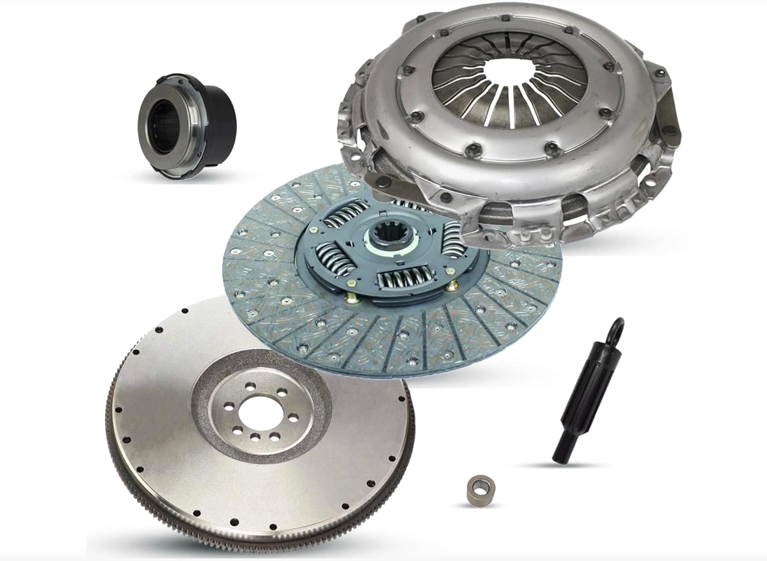 Clutch Kit with Flywheel compatible with C2500 C3500 K2500 K3500 P3500 Base LS Sierra SL SLT Cheyenne 1996-2000 5.7L V8 (04-170FW)