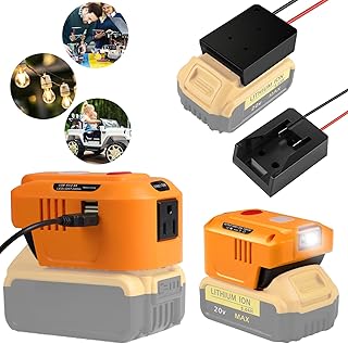 150W Powered Inverter Generator for DeWALT 20V Battery，Power Wheels Adaptor for DeWALT 20V Battery,Portable Power Station Supply Charger with 150W&AC110V-120V&2-USB Powered Inverter Generator
