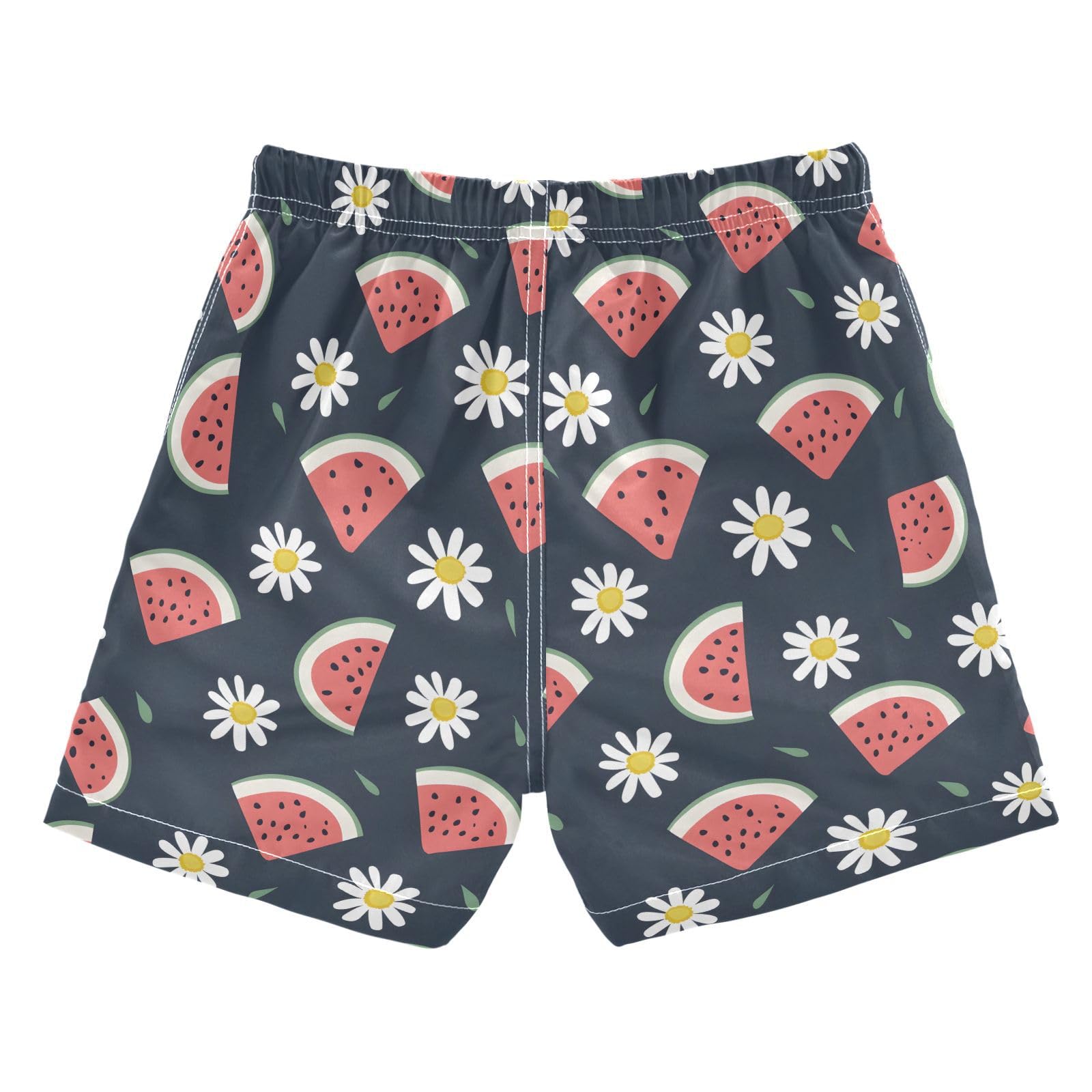 ALAZA Watermelon Daisy Flower Floral Boys' Swim Trunks Beach Shorts Quick Dry Swimsuit 4T
