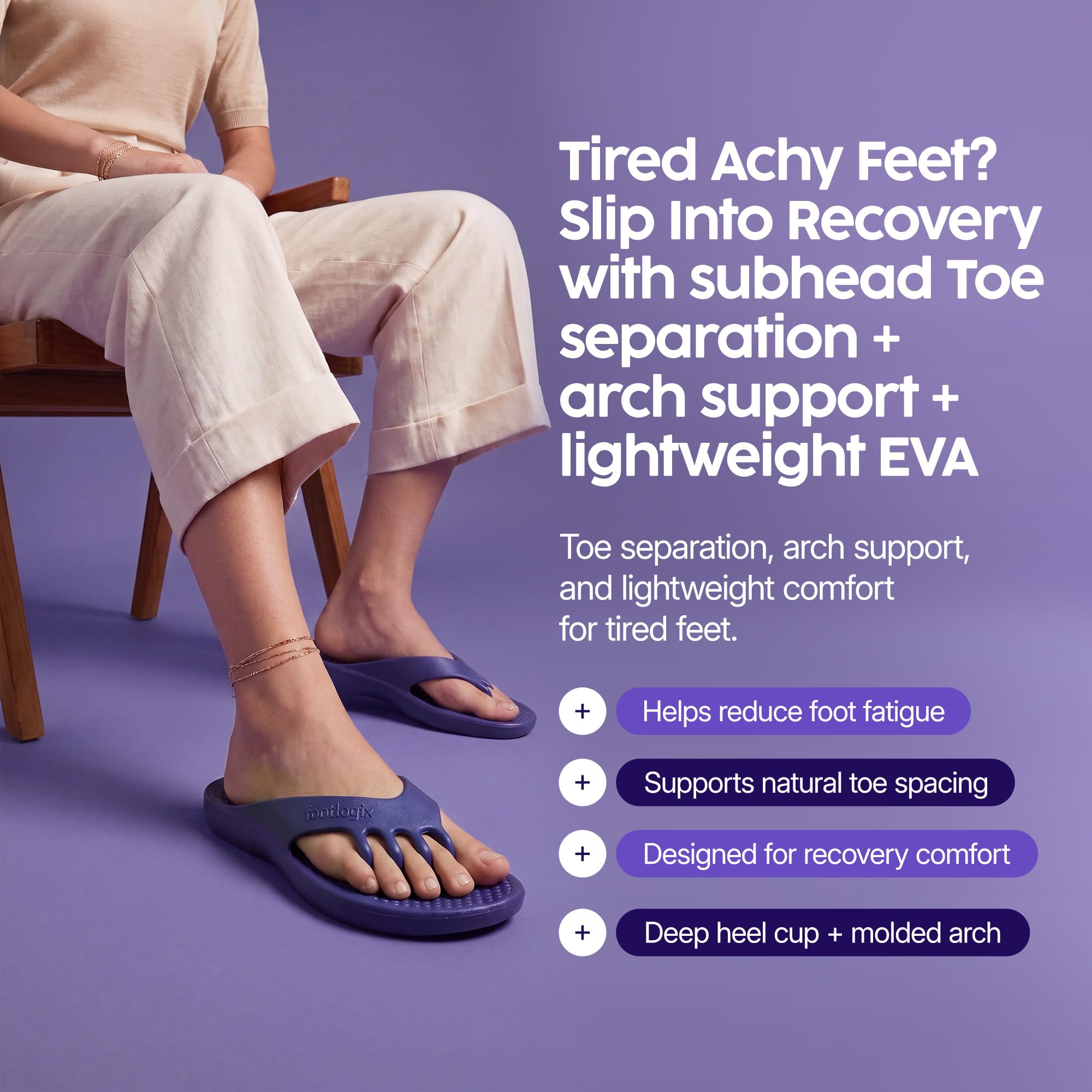 Comfeeze by Footlogix Women's Recovery Sandals with Toe Separator